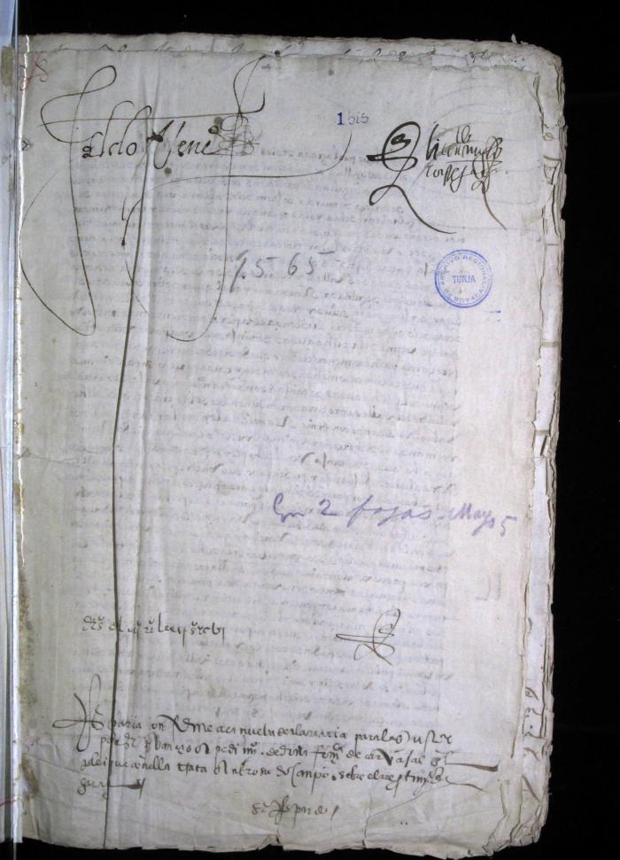Receptoría a petición de Francisca de Carvajal en pleito que trata con Ambrosio de Campo sobre el repartimiento e indios de Garagoa