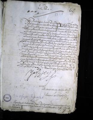 Cédula real para que se exijan las cuentas del Hospital de Tunja y se cobren los alcances