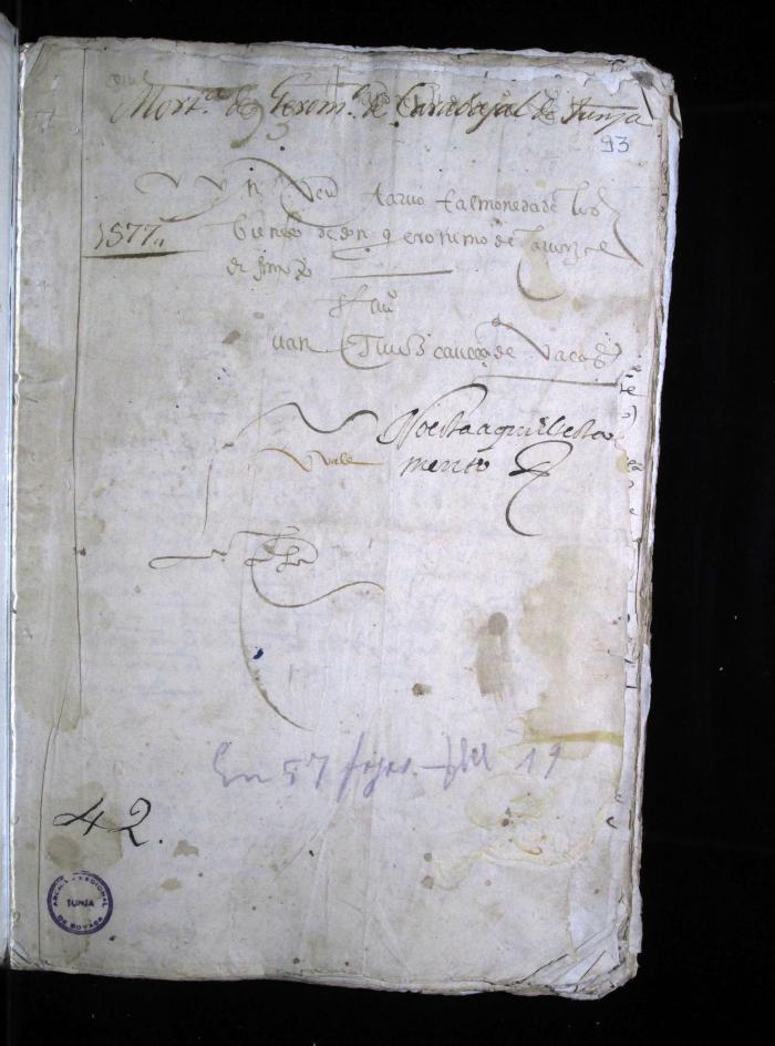 Mortuoria y testamento de Jerónimo de Carvajal
