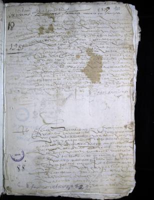 Mortuoria con parte del testamento de Alonso Sánchez