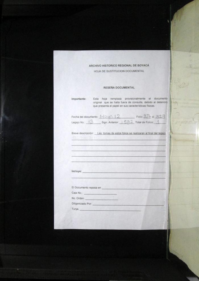 Cédula real a los escribanos para que pasen de Tunja unos procesos originales contra Sebastián Ropero