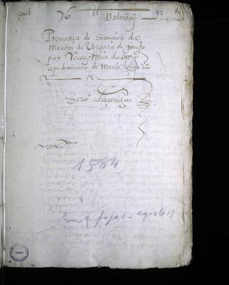 Receptoríaa petición de María del Castillo viuda de Martín de Vergara