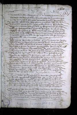 Receptoría a petición de Martín Serrano (pardo) que marcha a la conquista del Dorado
