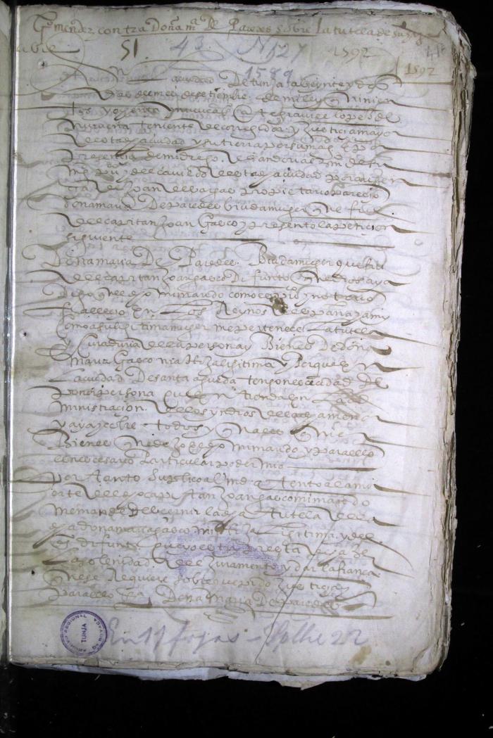 Mortuoria sin testamento de Juan Gasco (incidente para pedir la tutela de su hija María Gasconia)