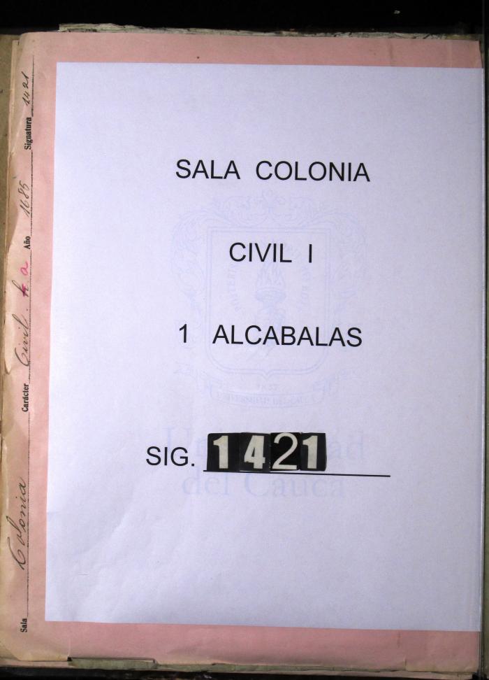 Remate de las alcabalas de Buga por 6 años…