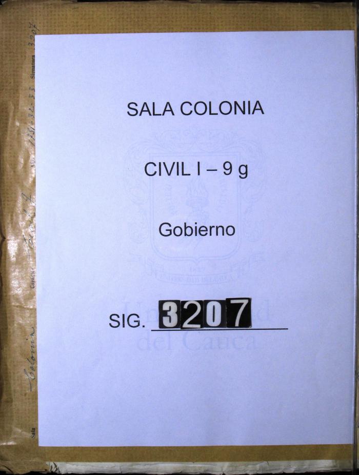 Traslado del despacho del Contador al Cabildo de Popayán…